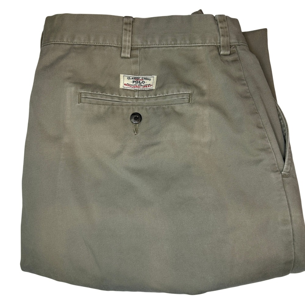 Polo Ralph Lauren Classic Chino 36x30 Men's Tan Khaki Cotton Straight Leg‎ Pants